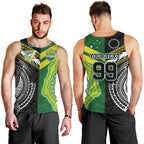 Custom Rugby Cook Islands and Australia Men Tank Top Tatau Tribal with Aboriginal Chevron Sport Style