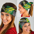 Rugby Cook Islands and Australia Neck Gaiter Tatau Tribal with Aboriginal Chevron Sport Style