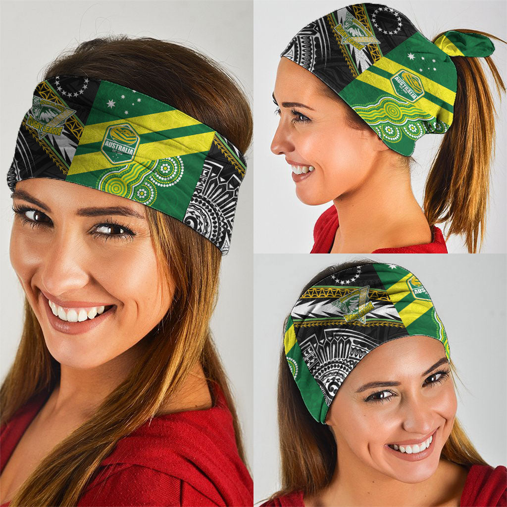 Rugby Cook Islands and Australia Neck Gaiter Tatau Tribal with Aboriginal Chevron Sport Style