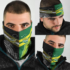 Rugby Cook Islands and Australia Neck Gaiter Tatau Tribal with Aboriginal Chevron Sport Style