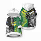 Custom Rugby Cook Islands and Australia Pet Hoodie Tatau Tribal with Aboriginal Chevron Sport Style