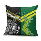 Rugby Cook Islands and Australia Pillow Cover Tatau Tribal with Aboriginal Chevron Sport Style