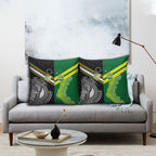 Rugby Cook Islands and Australia Pillow Cover Tatau Tribal with Aboriginal Chevron Sport Style