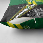 Rugby Cook Islands and Australia Pillow Cover Tatau Tribal with Aboriginal Chevron Sport Style