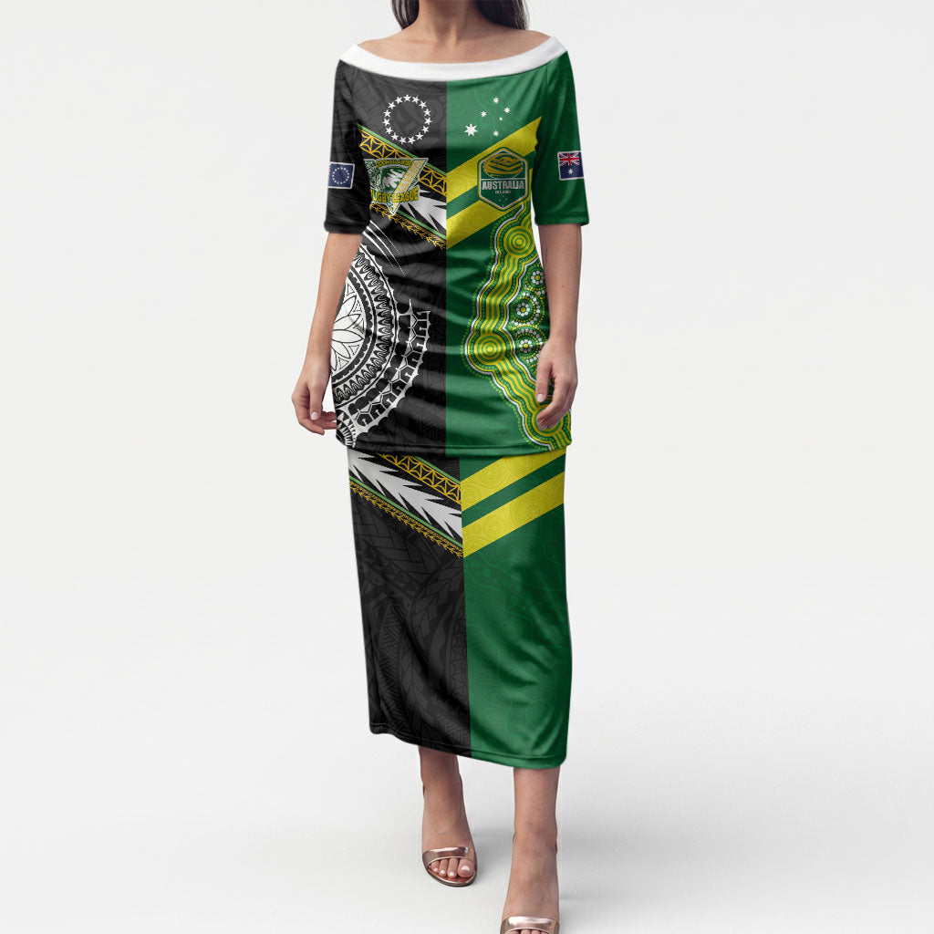 Custom Rugby Cook Islands and Australia Puletasi Tatau Tribal with Aboriginal Chevron Sport Style