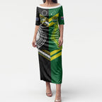 Custom Rugby Cook Islands and Australia Puletasi Tatau Tribal with Aboriginal Chevron Sport Style