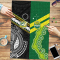 Rugby Cook Islands and Australia Puzzle Tatau Tribal with Aboriginal Chevron Sport Style