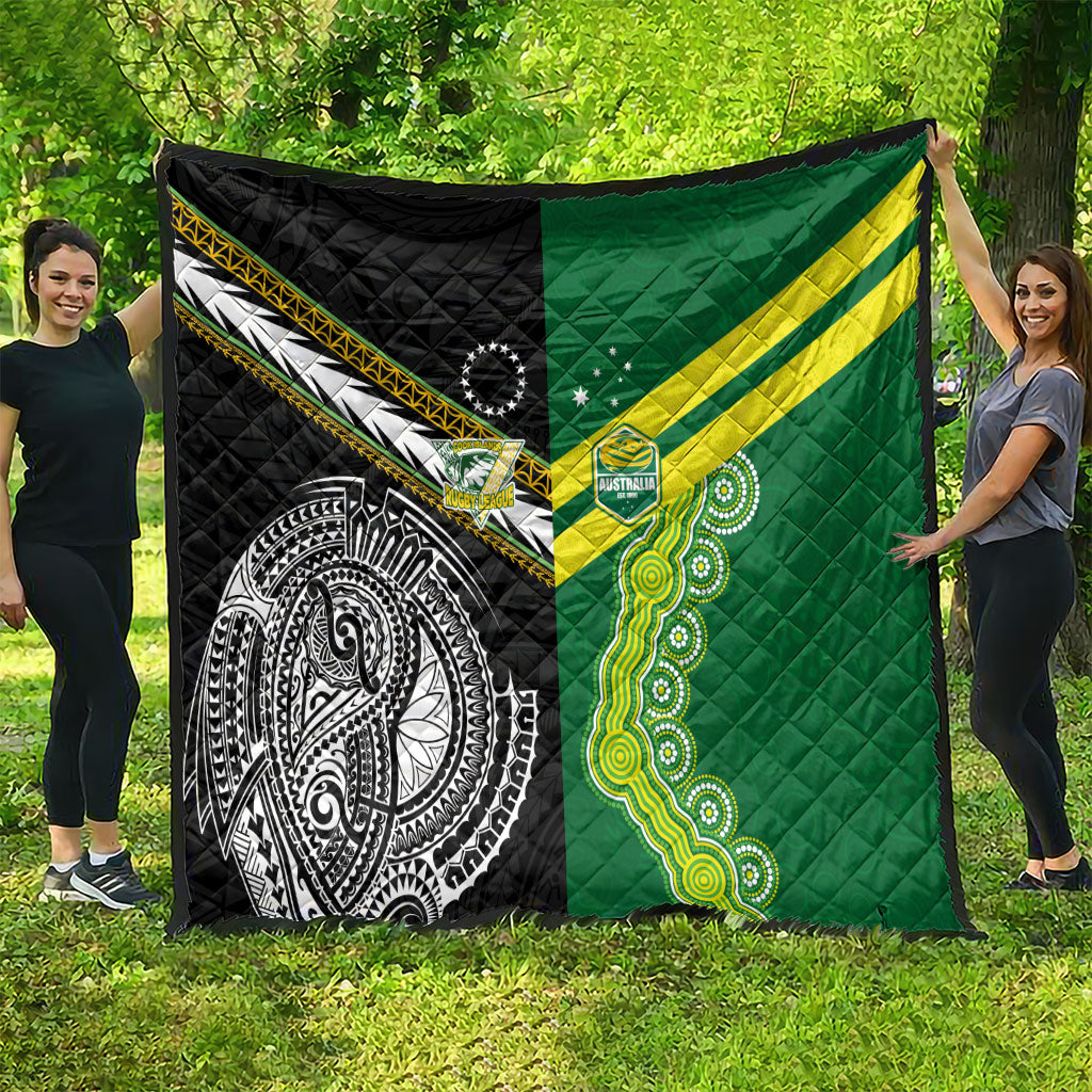 Rugby Cook Islands and Australia Quilt Tatau Tribal with Aboriginal Chevron Sport Style