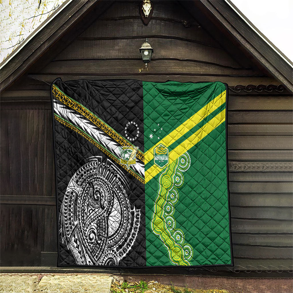 Rugby Cook Islands and Australia Quilt Tatau Tribal with Aboriginal Chevron Sport Style