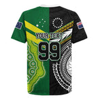 Custom Rugby Cook Islands and Australia Rugby Jersey Tatau Tribal with Aboriginal Chevron Sport Style