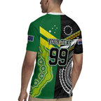 Custom Rugby Cook Islands and Australia Rugby Jersey Tatau Tribal with Aboriginal Chevron Sport Style