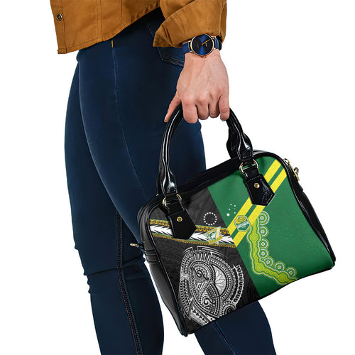 Rugby Cook Islands and Australia Shoulder Handbag Tatau Tribal with Aboriginal Chevron Sport Style