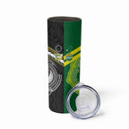 Custom Rugby Cook Islands and Australia Skinny Tumbler Tatau Tribal with Aboriginal Chevron Sport Style