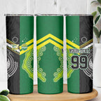 Custom Rugby Cook Islands and Australia Skinny Tumbler Tatau Tribal with Aboriginal Chevron Sport Style