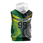 Custom Rugby Cook Islands and Australia Sleeveless Hoodie Tatau Tribal with Aboriginal Chevron Sport Style