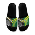 Rugby Cook Islands and Australia Slide Sandals Tatau Tribal with Aboriginal Chevron Sport Style
