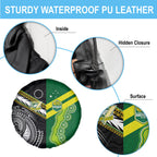 Rugby Cook Islands and Australia Spare Tire Cover Tatau Tribal with Aboriginal Chevron Sport Style