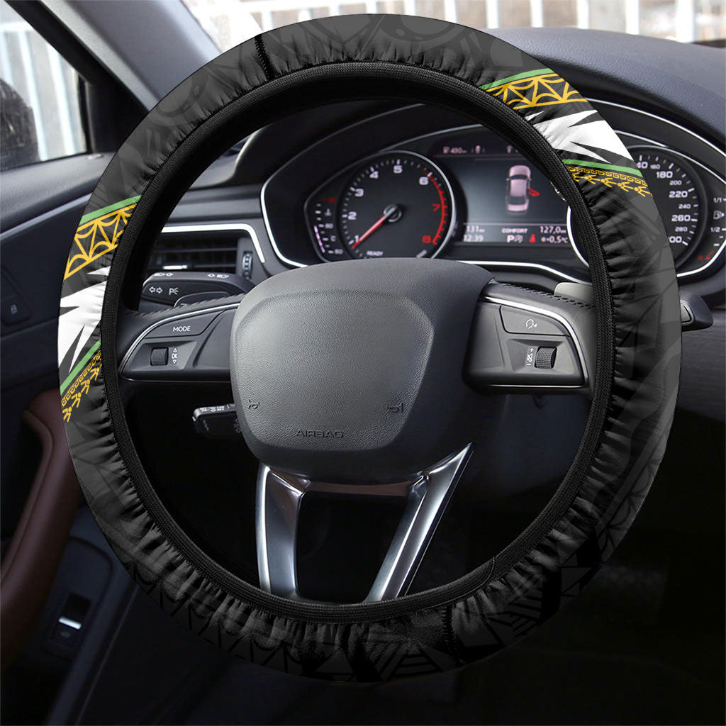 Rugby Cook Islands and Australia Steering Wheel Cover Tatau Tribal with Aboriginal Chevron Sport Style