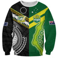 Custom Rugby Cook Islands and Australia Sweatshirt Tatau Tribal with Aboriginal Chevron Sport Style