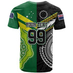 Custom Rugby Cook Islands and Australia T Shirt Tatau Tribal with Aboriginal Chevron Sport Style