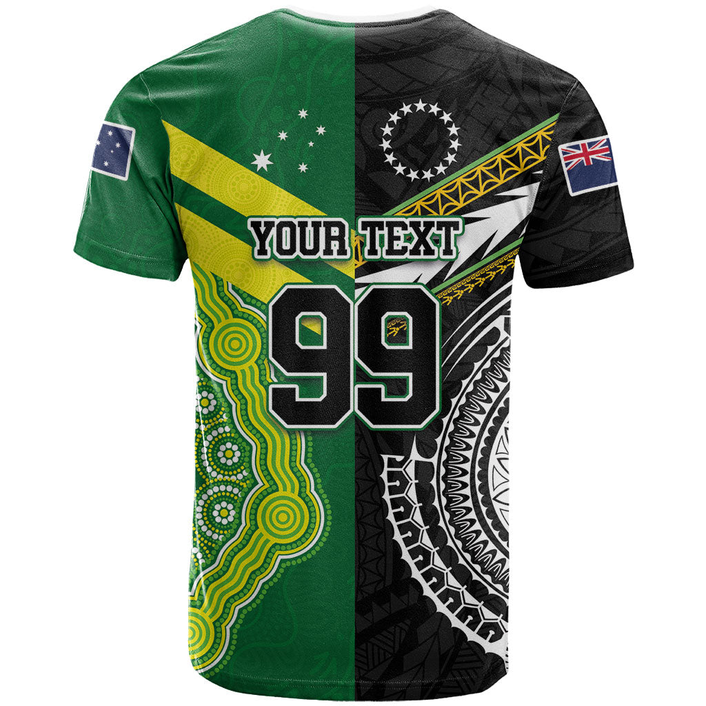 Custom Rugby Cook Islands and Australia T Shirt Tatau Tribal with Aboriginal Chevron Sport Style