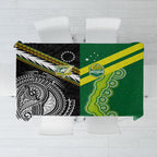 Rugby Cook Islands and Australia Tablecloth Tatau Tribal with Aboriginal Chevron Sport Style