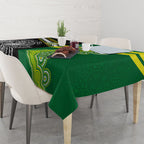 Rugby Cook Islands and Australia Tablecloth Tatau Tribal with Aboriginal Chevron Sport Style