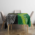 Rugby Cook Islands and Australia Tablecloth Tatau Tribal with Aboriginal Chevron Sport Style
