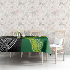 Rugby Cook Islands and Australia Tablecloth Tatau Tribal with Aboriginal Chevron Sport Style