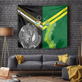 Rugby Cook Islands and Australia Tapestry Tatau Tribal with Aboriginal Chevron Sport Style