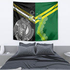 Rugby Cook Islands and Australia Tapestry Tatau Tribal with Aboriginal Chevron Sport Style