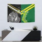 Rugby Cook Islands and Australia Tapestry Tatau Tribal with Aboriginal Chevron Sport Style