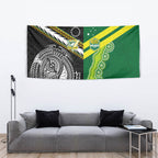 Rugby Cook Islands and Australia Tapestry Tatau Tribal with Aboriginal Chevron Sport Style
