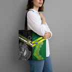 Rugby Cook Islands and Australia Tote Bag Tatau Tribal with Aboriginal Chevron Sport Style
