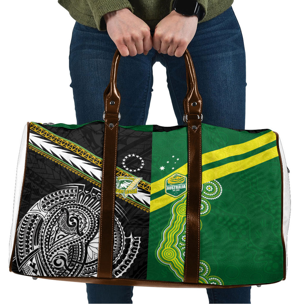 Rugby Cook Islands and Australia Travel Bag Tatau Tribal with Aboriginal Chevron Sport Style