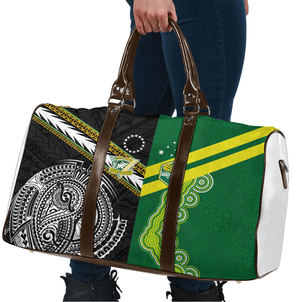 Rugby Cook Islands and Australia Travel Bag Tatau Tribal with Aboriginal Chevron Sport Style