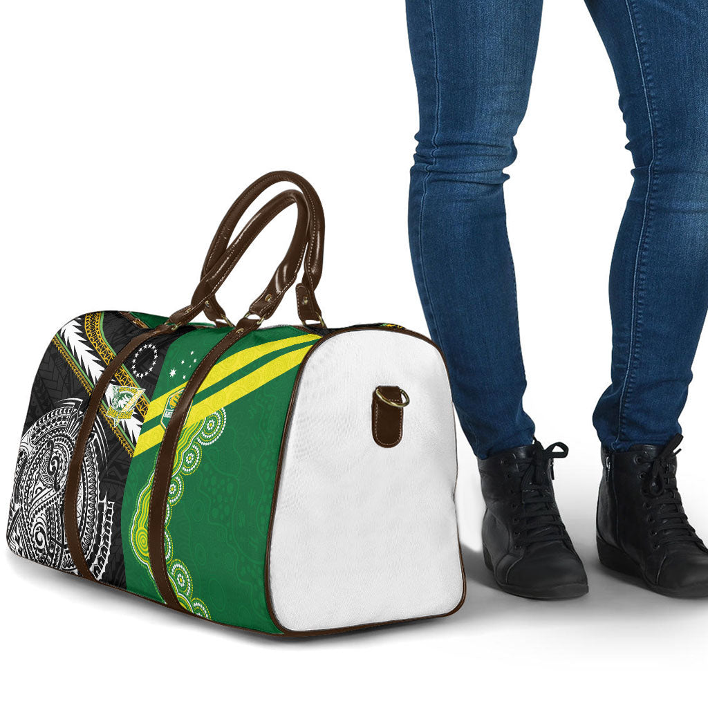 Rugby Cook Islands and Australia Travel Bag Tatau Tribal with Aboriginal Chevron Sport Style