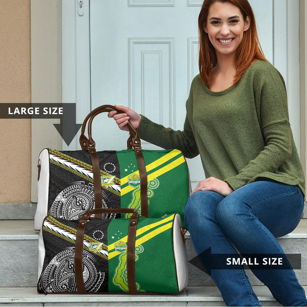 Rugby Cook Islands and Australia Travel Bag Tatau Tribal with Aboriginal Chevron Sport Style
