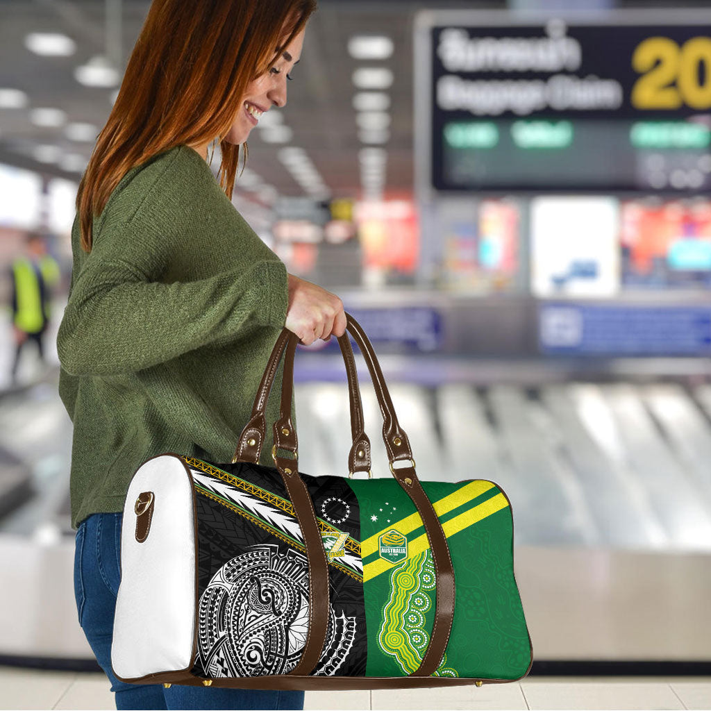 Rugby Cook Islands and Australia Travel Bag Tatau Tribal with Aboriginal Chevron Sport Style