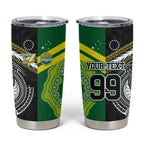 Custom Rugby Cook Islands and Australia Tumbler Cup Tatau Tribal with Aboriginal Chevron Sport Style