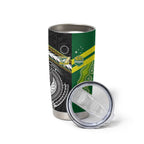 Custom Rugby Cook Islands and Australia Tumbler Cup Tatau Tribal with Aboriginal Chevron Sport Style