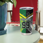 Custom Rugby Cook Islands and Australia Tumbler Cup Tatau Tribal with Aboriginal Chevron Sport Style