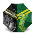 Rugby Cook Islands and Australia Umbrella Tatau Tribal with Aboriginal Chevron Sport Style