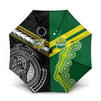 Rugby Cook Islands and Australia Umbrella Tatau Tribal with Aboriginal Chevron Sport Style