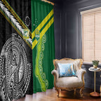 Rugby Cook Islands and Australia Window Curtain Tatau Tribal with Aboriginal Chevron Sport Style
