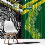 Rugby Cook Islands and Australia Window Curtain Tatau Tribal with Aboriginal Chevron Sport Style