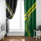 Rugby Cook Islands and Australia Window Curtain Tatau Tribal with Aboriginal Chevron Sport Style