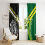 Rugby Cook Islands and Australia Window Curtain Tatau Tribal with Aboriginal Chevron Sport Style