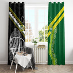 Rugby Cook Islands and Australia Window Curtain Tatau Tribal with Aboriginal Chevron Sport Style