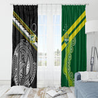 Rugby Cook Islands and Australia Window Curtain Tatau Tribal with Aboriginal Chevron Sport Style